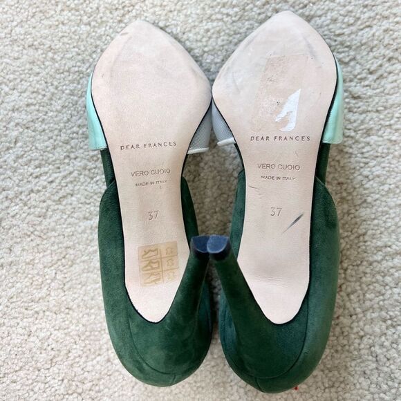 Dear Frances Green Color Block Pumps Size 37 - Picture 6 of 7
